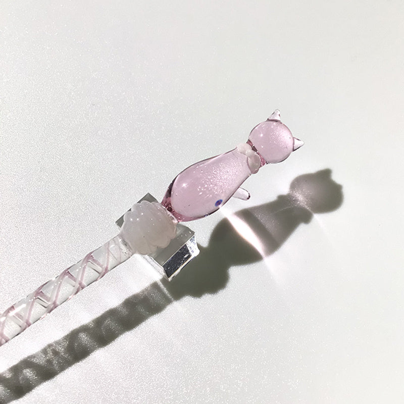 Glass Kaoria Nyanko Pen Pink Glass Pen – PellePennaペンショップ