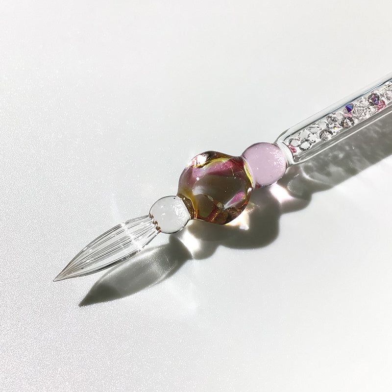 グラスカオリア, glasskaoria, ジュエル , jewel , ピンク, pink ,ガラスペン, glass dip pen