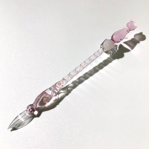 グラスカオリア, glasskaoria, にゃんこペン , ピンク, pink, ガラスペン, cat, glass dip pen