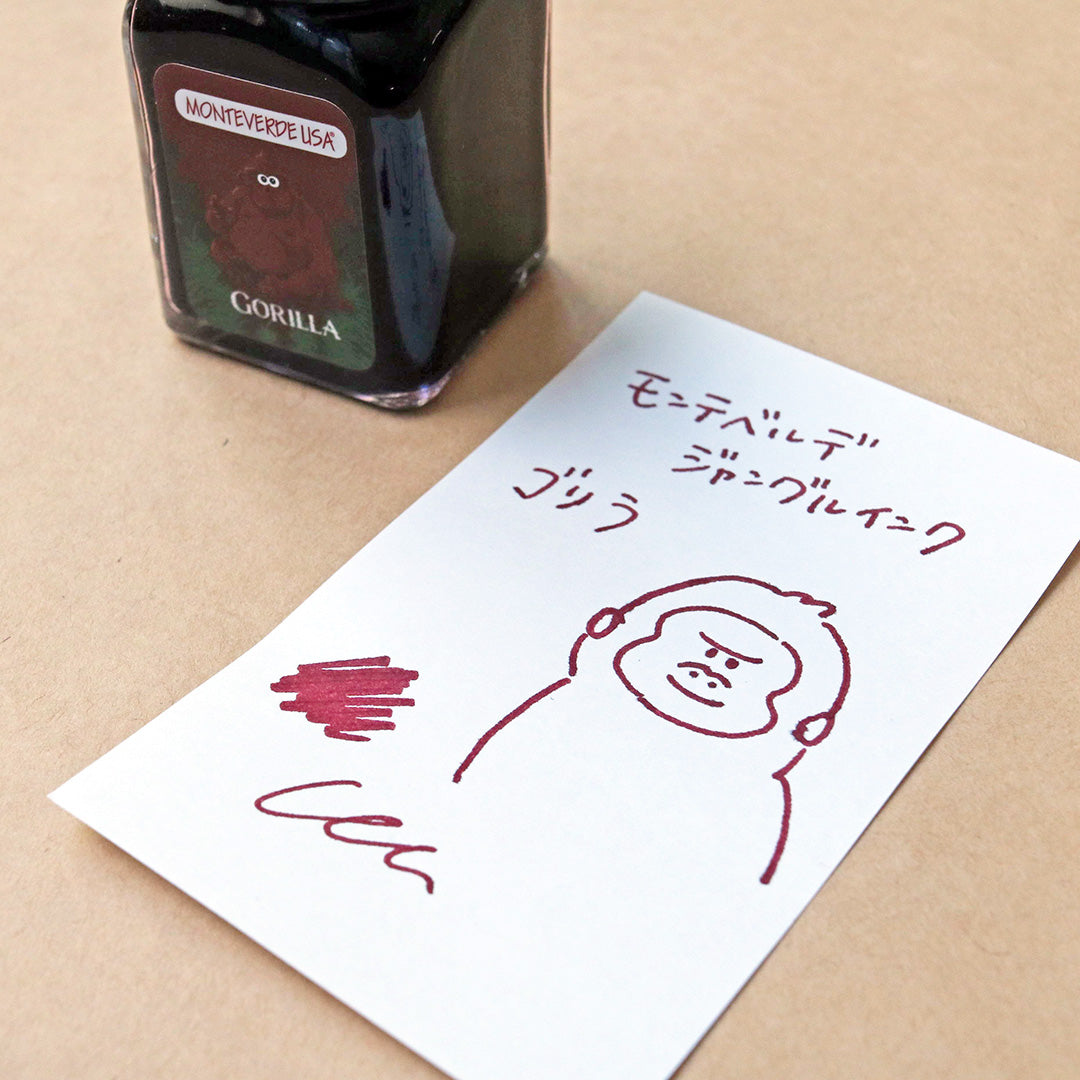 モンテベルデ ミニボトルインク ジャングルシリーズ ゴリラ（レッド